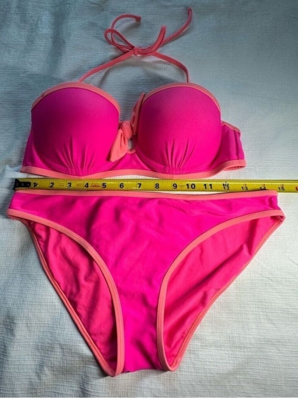 Aerie Pink Bikini Set with Halter Push-Up Top Medium